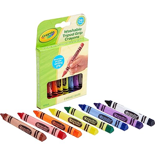 Crayola® Young Kids Washable Tripod Crayons, Assorted Colors,...