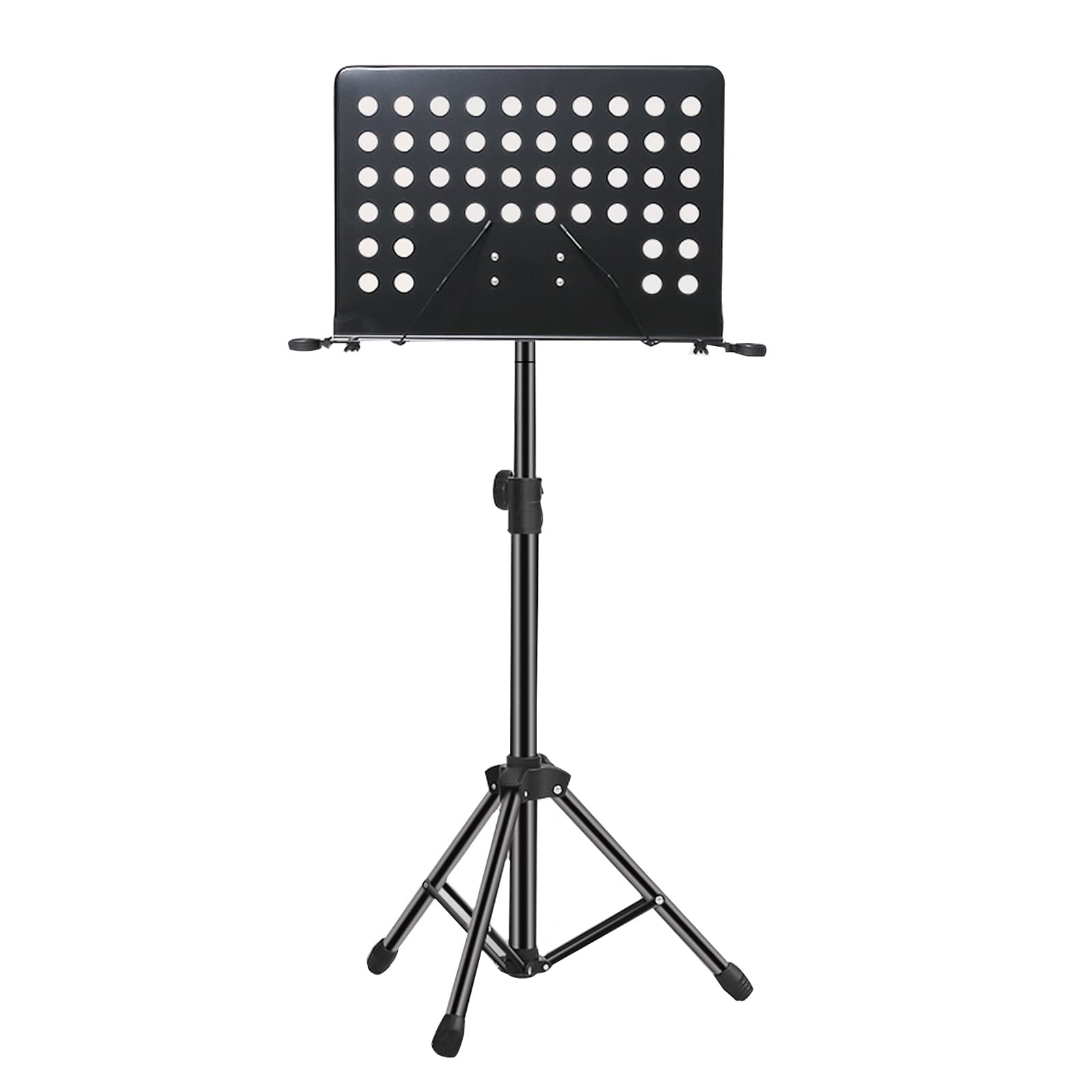 HJXGQJM Atril for Partitura Plegable Portátil Musica Metalico Soporte De Ajustables, Atril Musica for Partitura Plegable con Bolsa De Transporte, for Violinistas De Guitarra De Violín,Negro