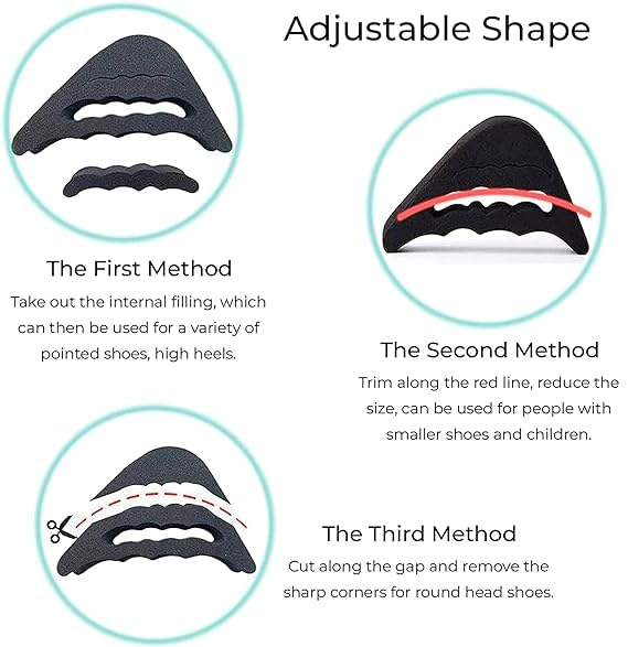 Enchantment Araa Pava 2 Pcs Shoe Fillers For Women,Shoe Insoles For Women/Men,Shoe Inserts For Big Shoes,Shoe Pad Heel Pads For Women Shoes,Shoe Back Pads,Shoe Tightener Pads 1 Pair 5 51HOuQP4RgL