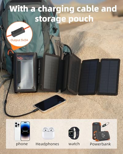 Panel solar plegable de alta eficiencia de conversión 24% con salida USB-C directa 5