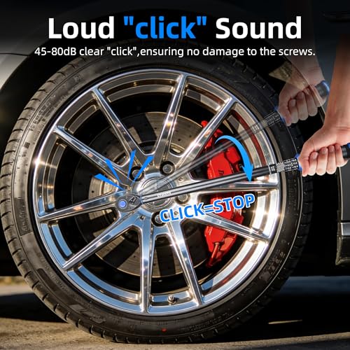 Image of 1 /2-Inch Drive Click Torque Wrench, Dual-Direction Click Professional Torque Wrench 40-300FT.LB /54.2-406.8N.M, Dual Range Scales Graduated in FT.LB and N.M, Blue