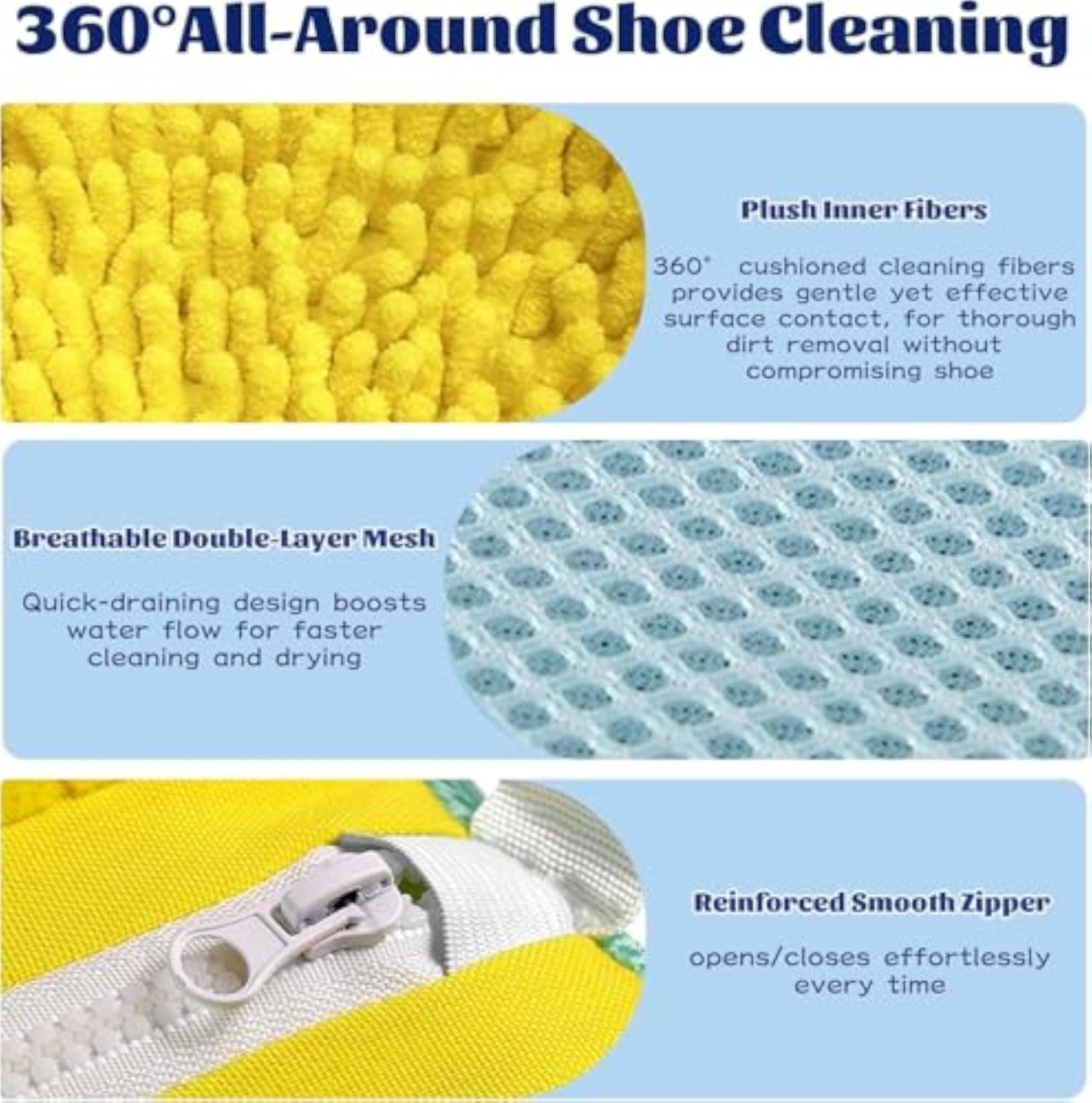 Shoe Washing Machine Bag, 360° Deep Clean for Sneakers