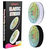 1mm Elastic Cord Beading String, 2-Color Set (Black/White) - 50m Total (25m/Color), 3-Strand Latex Hypoallergenic Knot-Free Stretchy Cord for Bracelet Jewelry Making, Crafts & Beginners & Families