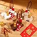Streamzio Year of the Horse Keychain - Lucky Plush Mascot Pendant, Cute Zodiac Bag Charm for Bag, Purse & Backpack (D)