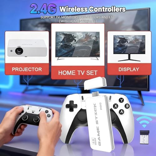 Image of Game Console Stick 4K Stick with Built-in 9+ Emulators 21,000+ Games, 4k Hdmi Output & 2.4GHz Wireless Controller, (Classic Edition)
