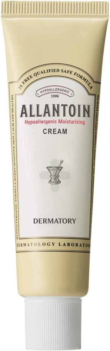 DERMATORY Allantoin Hypoallergenic Moisturizing Cream for Dry and Sensitive Skin, 72-Hour Hydration, Hypoallergenic Tested, Dermatologist Tested, 20 Toxic-Free Formula, Fragrance-Free (1.69 fl oz)