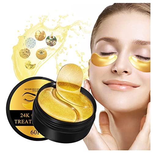 Hearnfox Under Eye Patches,60PCS 24K Gold Under Eye Mask,Eye Skin Care