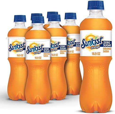 Sunkist Zero Sugar Orange Soda, .5 L bottles, 6 pack
