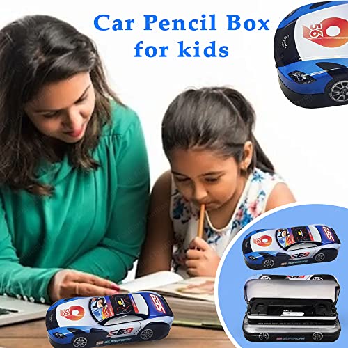 Image of FunBlast Metal Pencil Box - Car Shaped Pencil Case for Kids, Multi-Layer Pen and Pencil Box for School Kids, Stationery Organizer Box, Birthday Return Gift's (Random Color)