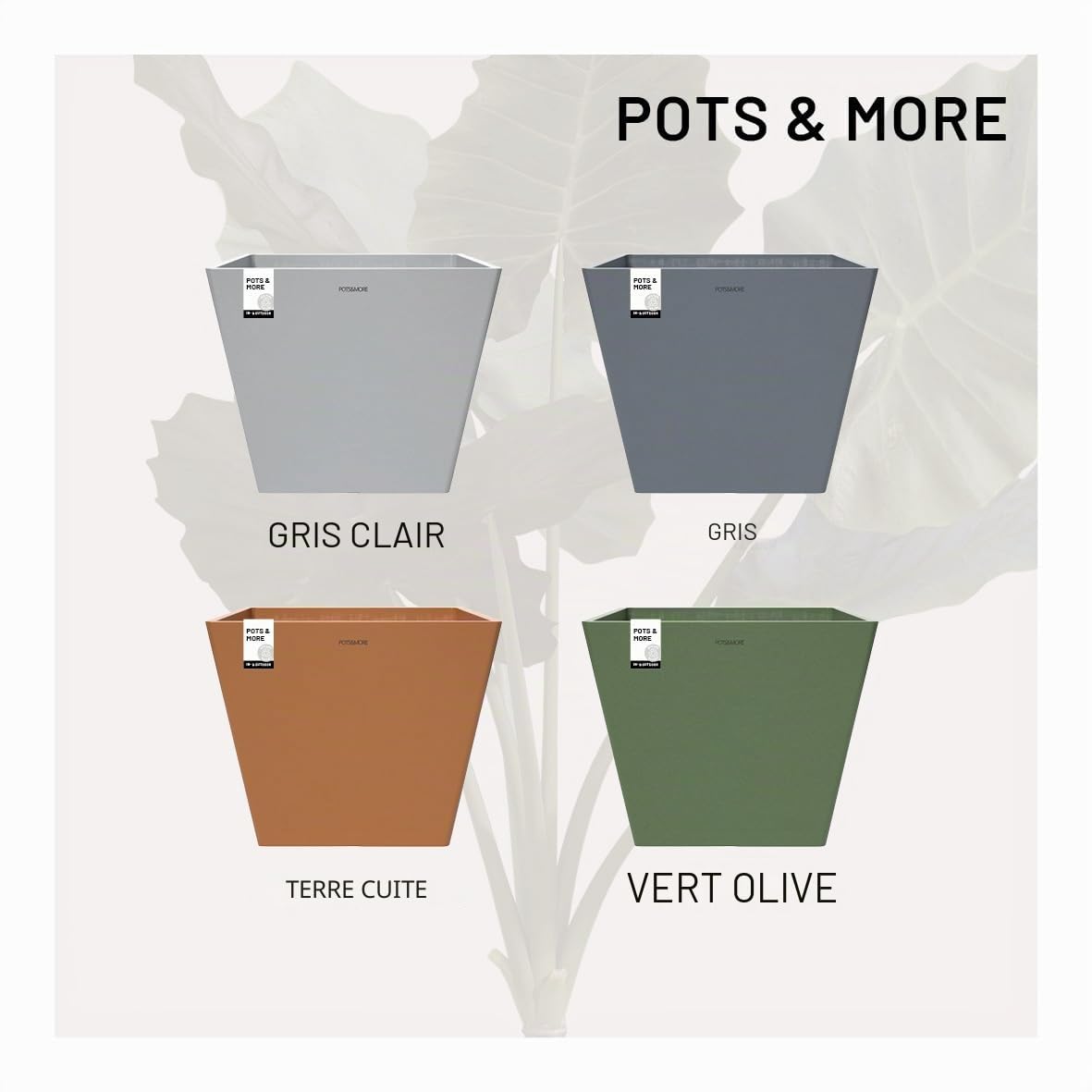 POTS&MORE Pot de Fleurs Prismo 30 VP023003 (31 cm, Forme carrée, Couleur Terre Cuite, Hauteur 25,6 cm, Pot en Plastique, pour Plantes d'intérieur)