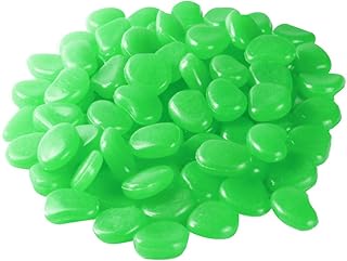 Mdurian 200Pcs Verde Chiaro Pietre Luminosi Ciottoli Luminosi Fluorescenti Luminose incandescenza nel Buio Pietre Rocce Ghiaia per casa Giardino passerella Acquario Decorazione