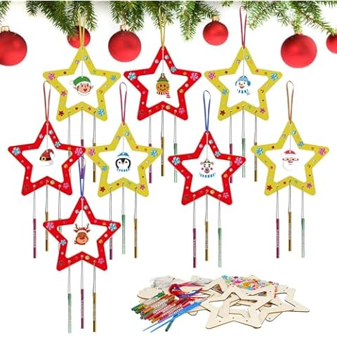 WEDNOK 8 Pack DIY Star Wind Chime Kit Cover