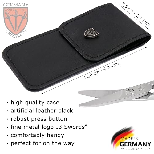 3 Swords Germany - Brand Quality Stainless Steel INOX Curved Nail Scissors with Round Tips for Diabetics or Kids - Made in Solingen Germany 623