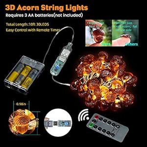 Thanksgiving Décor 3D Acorn Decorations Autumn Décor String Lights, Acorn Fall Harvest Decorative Lights 10ft 30LED USB Plug in Battery Operated for Bedroom Garland Fireplace Mantel Wreath Decor Thanksgiving Decor 3D Acorn Decorations Autumn Decor String Lights Acorn Fall Harvest Decorative Lights 10ft 30LED USB Plug in Battery Operated for Bedroom Garland Fireplace Mantel Wreath Decor