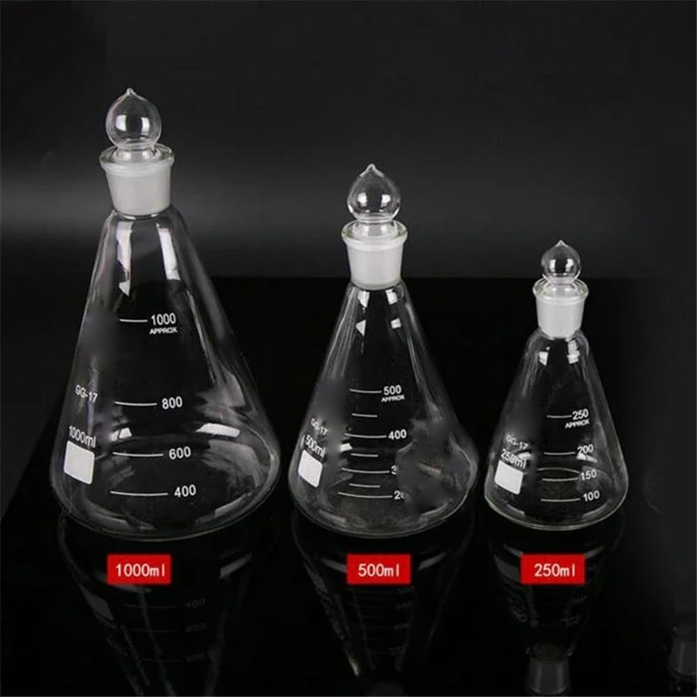Attrezzature e forniture di laboratorio 1 pz/lotto da 50 ml a 1000, beuta conica in vetro borosilicato laboratorio con tappo smerigliato n. 19. 24. 29. 34