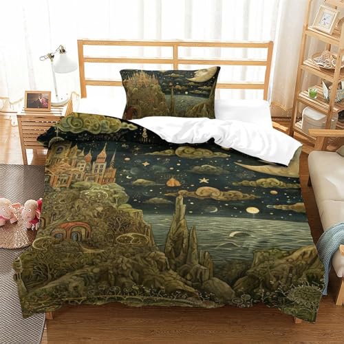 Housse de couette avec fermeture éclair lit simple 135x200cm 3D