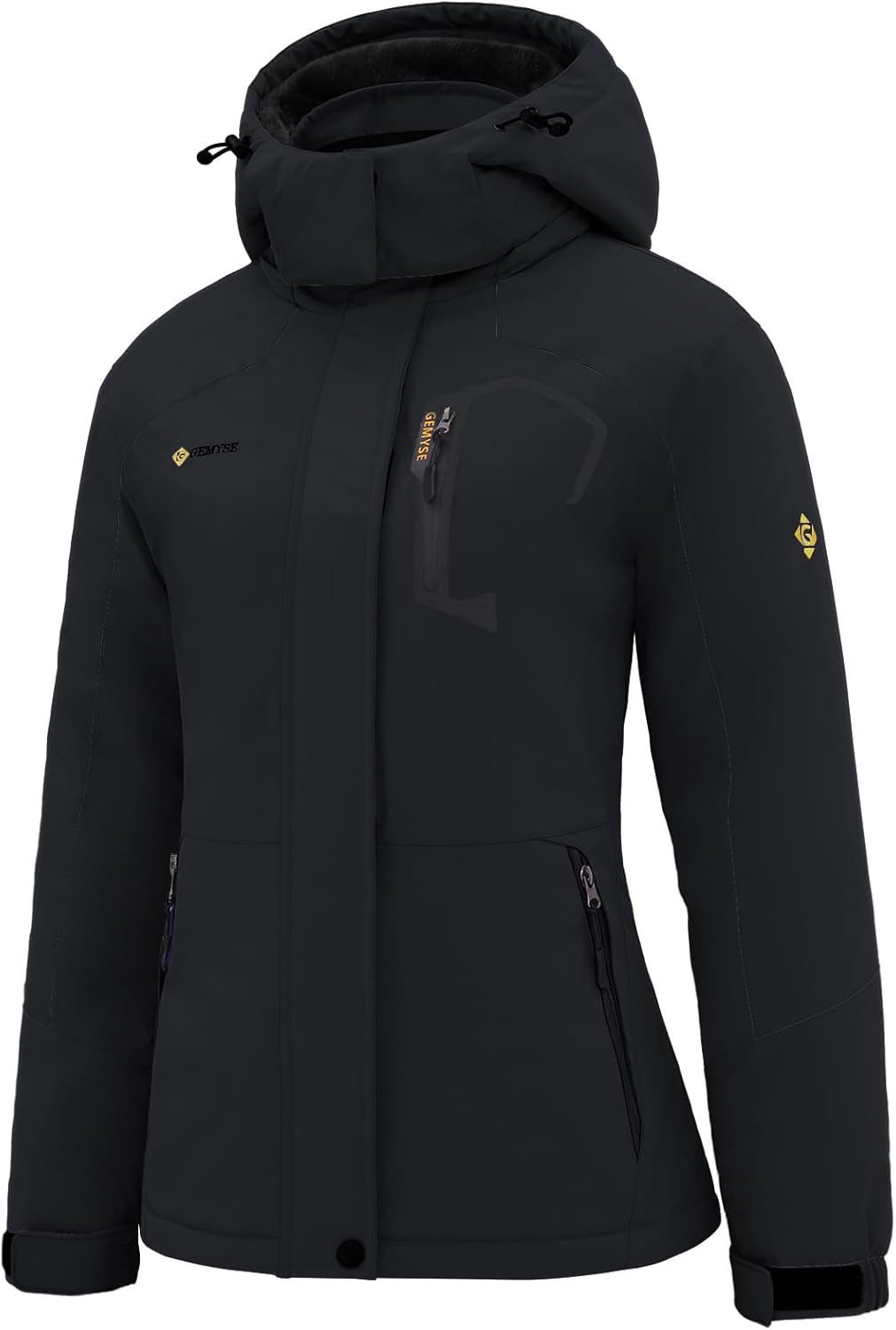 GEMYSE Women's Ski Snow Jacket Warm Winter Waterproof Coat Snowboard Rain Jacket Hooded Windproof Windbreaker