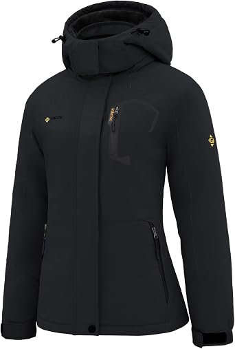 GEMYSE Womens Waterproof Ski Jacket Warm Winter Coat with Detachable Hood | Windproof, Fleece-Lined, Insulated, for Snowboarding and Cold Weather, Multiple Pockets, Rain Jacket