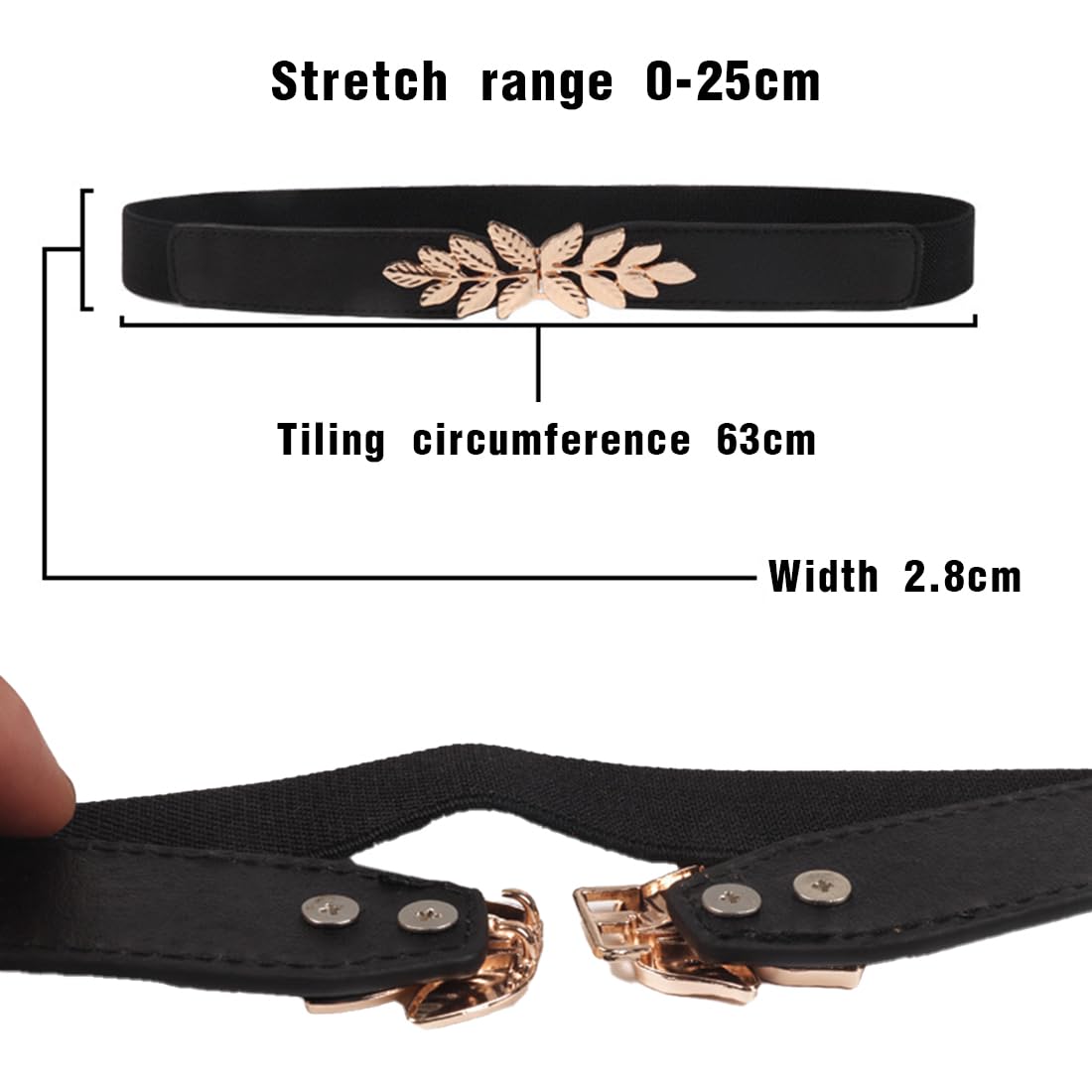 2 Pezzi Cintura Donna Elegante In Metallo Oro - Sottile E Elastica Per Vestiti - Foto 10