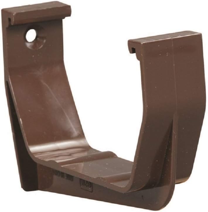 Amerimax Exterior Gutter Hook - Contemporary Vinyl Brown 5-Inch, Crush-Proof & Weather-Resistant for Secure Roofline Mounting