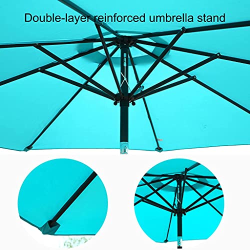 Parasol inclinable 270cm avec manivelle et mât robuste de 38mm beige - 4