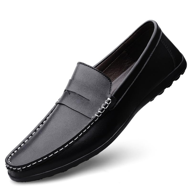 Men's Loafers Round Toe Solid Color Penny Loafers PU Leather Flat Heel Comfortable Slip Resistant Walking Casual Slip-ons2