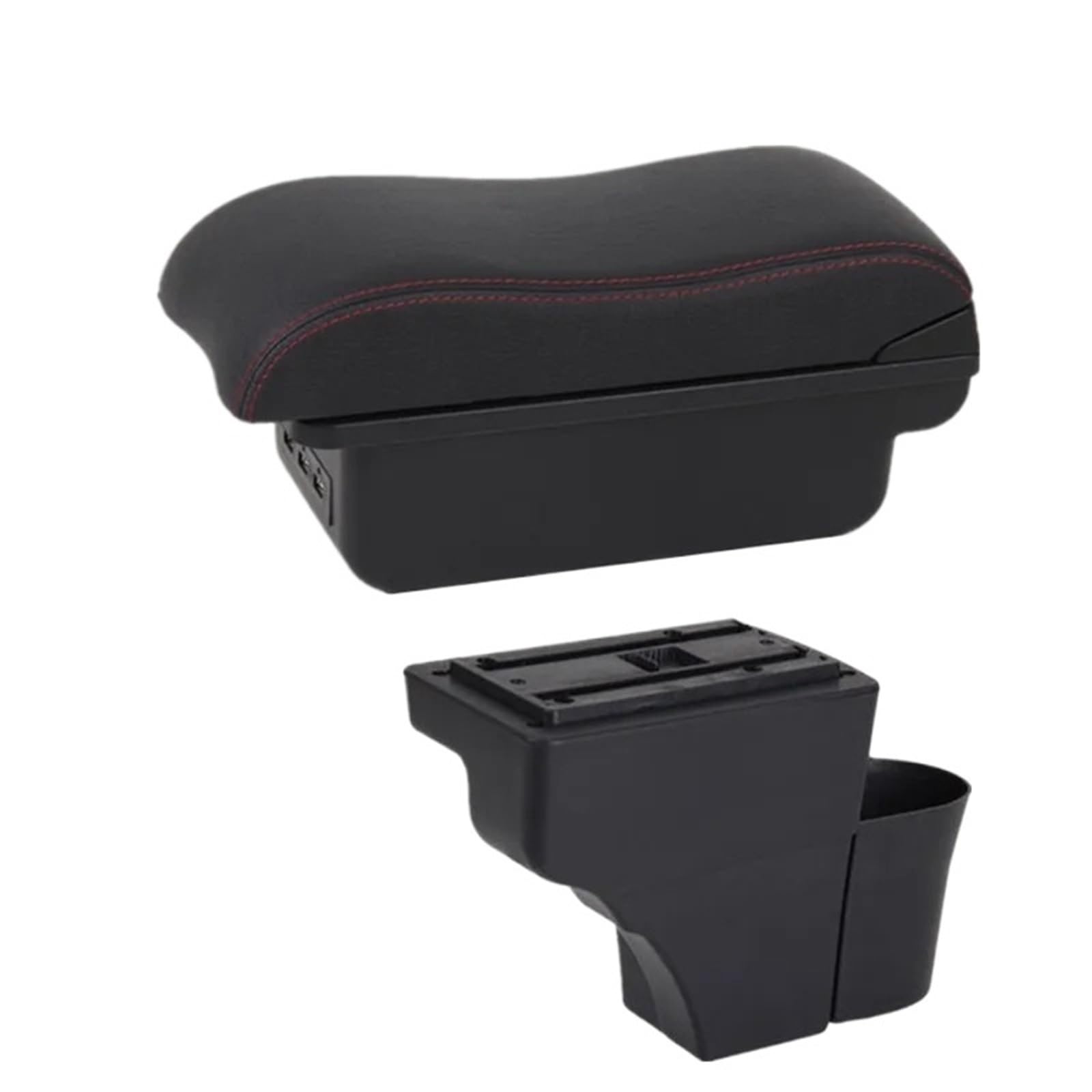 NOKRGQW Car Armrest Box For Nissan For Note Car Armrest Interior Details Retrofit Parts Accessories Center Storage Box(B2 red line 3USB)