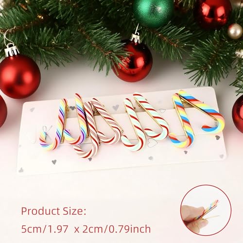 Pinzas de cabello navideñas 8 pcs bastones de caramelo miniatura 4