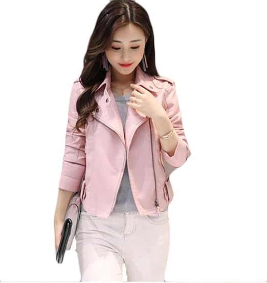 Amazon Mengfan Pu ジャケット レディース 春秋 ショート丈 スリム Bf風 レザー ブルゾン ブレザー Pu テーラードジャケット フェイクレザー ライダースジャケット 黒 ピンク S M L Xl 2xl コート ジャケット 通販
