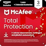 McAfee Total Protection 2025 (3 Gerät) | 15 Monate | Virenschutz, VPN, Betrugsschutz, Sicherheitssoftware, Identitätsüberwachung | Abonnement mit automatischer Verlängerung | Download