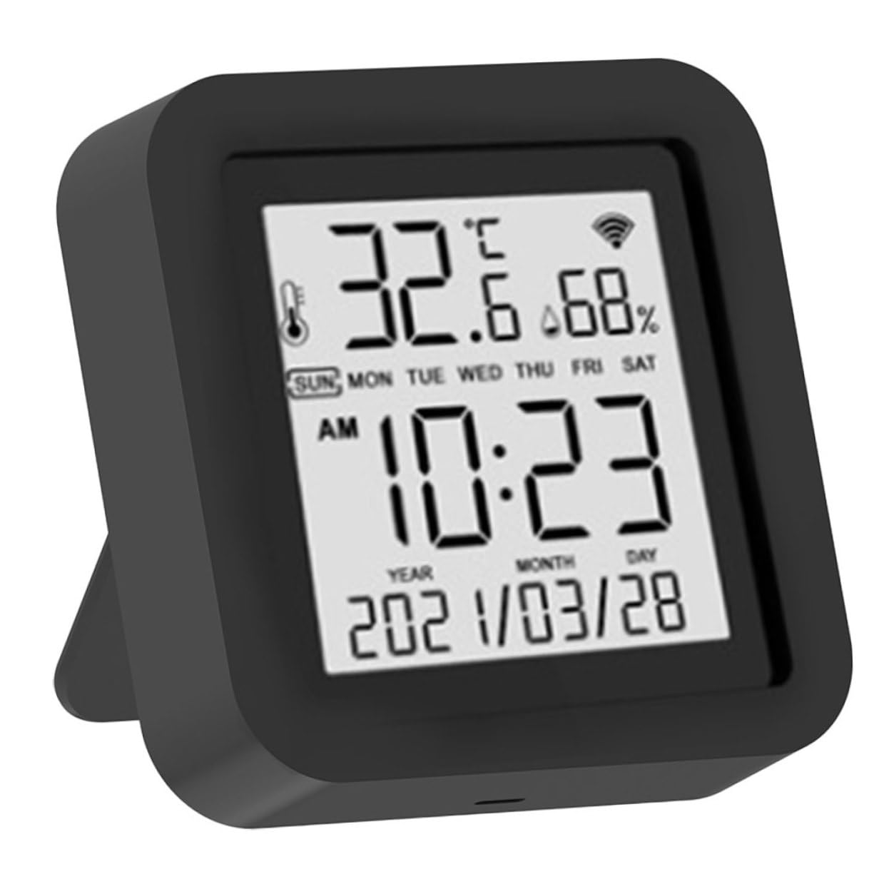 BESTonZON Termometro Igrometro USB Portatile e Ufficio Misuratore Temperatura e Umidità con Display LCD Adatto per Cameretta e Incubatori