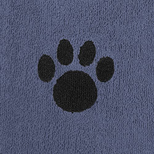 Image of Bone Dry Pet Grooming Microfiber Towel, Embroidered Collection, X-Large,41x23.5 inch, Stonewash Blue