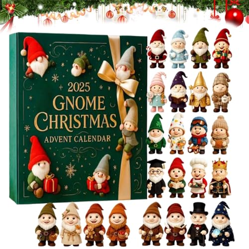 Calendario de Cuenta Atrás para Navidad 2025 | Colgante Navideño Decorativo de Acrílico 2D | Calendario De Cuenta Atrás De 24 Días Con Figuritas De Duendes,Para Hombres Mujeres Niños Niñas y