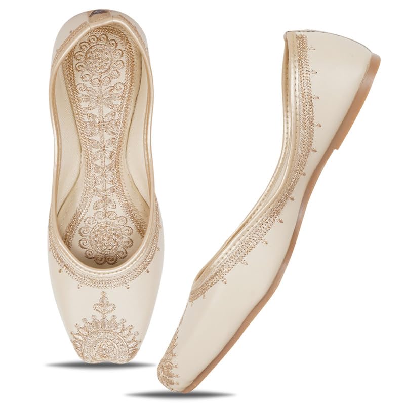 Image of DFR Women Juti | Embroidered Rajasthani Mojari Girls Shoe