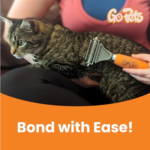 GoPets 2-Sided Deshedding & Dematting Comb for Cats, Dog Grooming Brush, Undercoat Brush for Mats, Tangles, & Shedding, Stainless Steel Blades, Ergonomic Handle, Ideal for All Breeds & Coat Types - Image 6