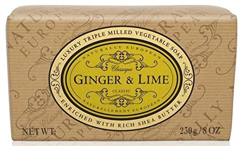 Naturally European Triple Milled Ginger & Lime Wrapped Soap Bar 230g