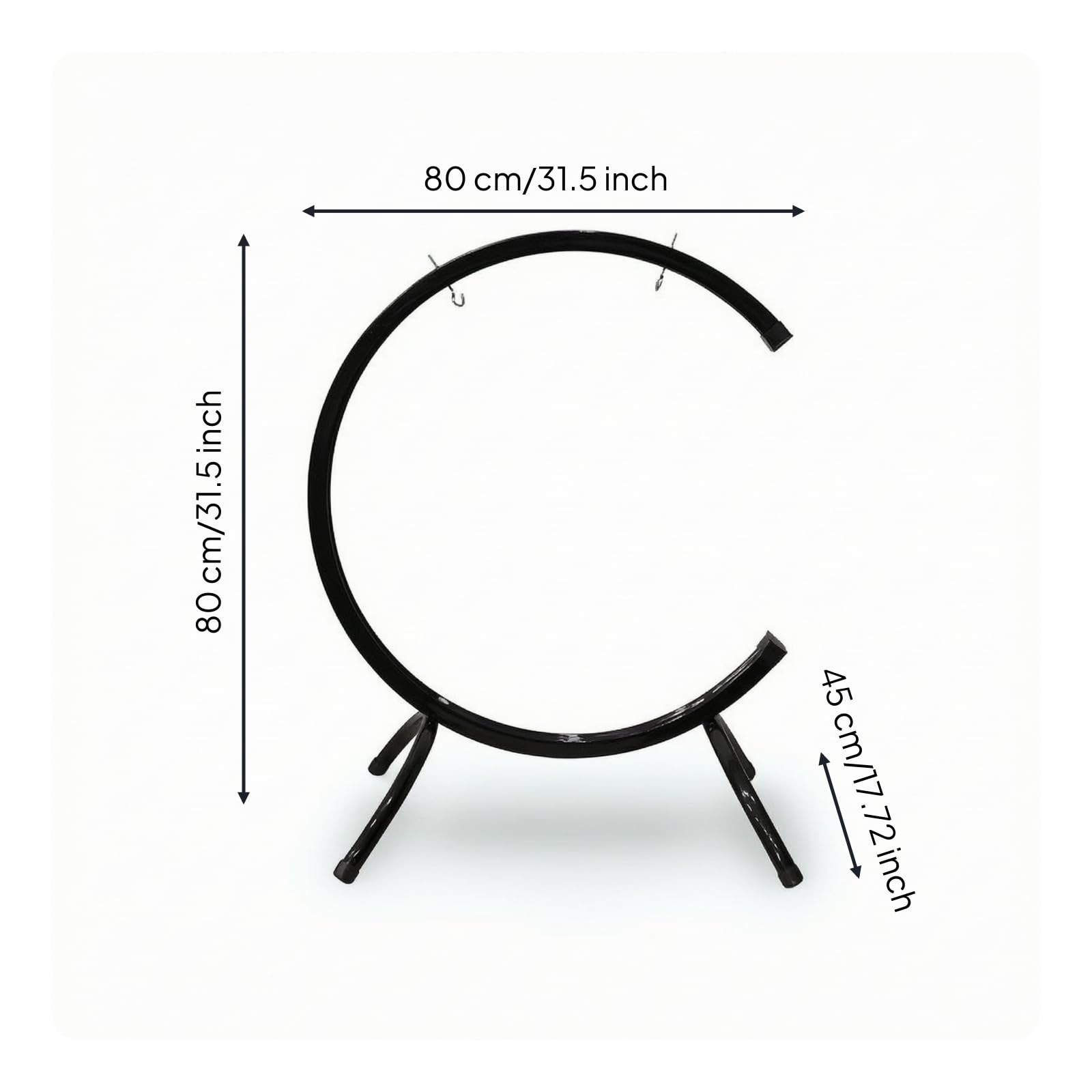 Supporto in Met Telaio Finitura Nera Opaca Strumento per Musicoterapeuti, Insegnanti di Pratiche di, per Gong da 50-60cm