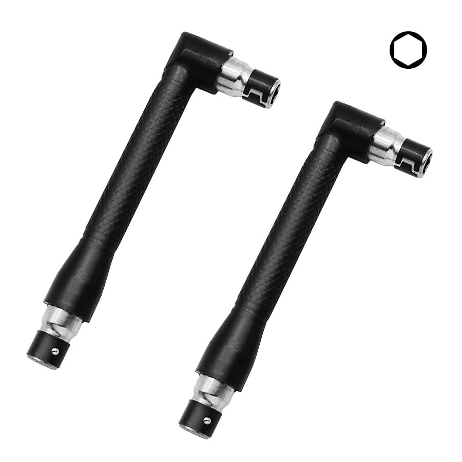TorSor 2 Pack 1/4" Bit Driver Handle 90 Degree L-Shaped Right Angle Stubby Wrench Screwdriver Drive Handle Bits Driver Holder for Drill Bit Set with 1