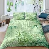 Bettwäsche 220x240 Bambus Bettwäsche Sets Chinesische Tuschemalerei Bettenset 3D Druck Weich Microfaser Bettdeckenbezug mit Reißveschluss und 2 Kissenbezug für Jungen Mädchen J.1968