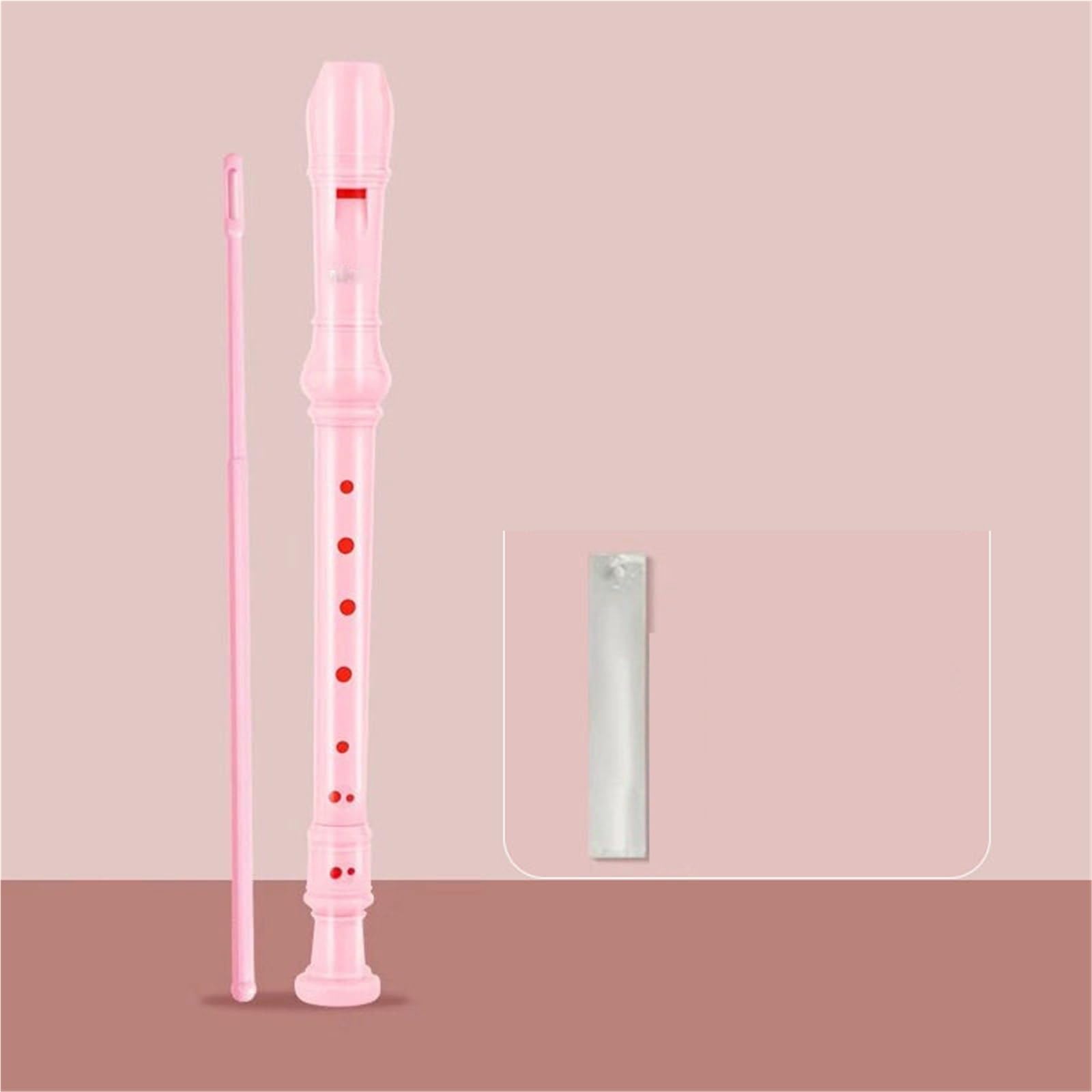 Flauta Dulce Profesional Flauta Dulce Soprano De 8 Agujeros (digitación Alemana) Ideal Para Adultos Principiantes(Pink)
