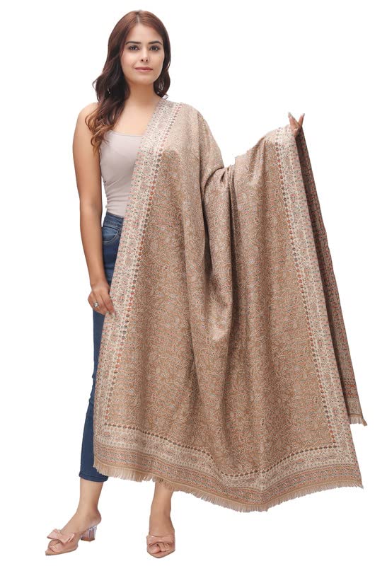 MANRA Women's Fineness Kaani Paisley Weave Kashmiri Woolen Shawl, Jamawar Design Warm and Soft, Faux Pashmina Shawls (KANI SHAWL 995)-picture-40