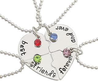 Conjunto de colares de amizade presentes da amizade melhores amigos para sempre e sempre colar pingente de coração quebrado pingente combinando colar de quebra-cabeça com presentes