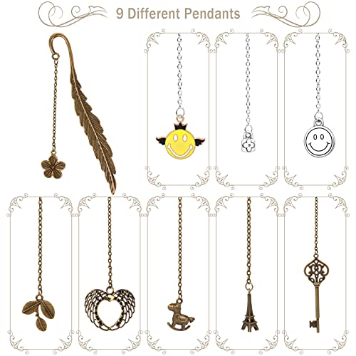 Dadabig 9 Pezzi Segnalibri a Piuma in Metallo