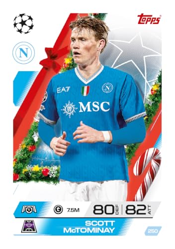 Topps UCC Match Attax 2025/26 – Countdown Calendrier – ​​121 Cartes Match Attax, Dont 96 Nouvelles parallèles festives, 24 Nouvelles Cartes Squadzone festives et 1 Carte Infinity Garantie