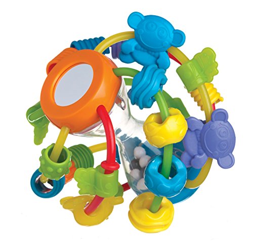 Playgro Palla Multiattività, A Partire da 6 Mesi, Giocattolo da Apprendimento, Blu/Verde/Giallo, 40137