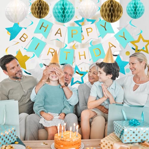 Image of meowtastic Birthday Decorations Happy Birthday Banner with Honeycomb Balls