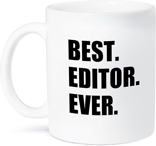 3dRose mug_179777_1 Best Editor Ever Fun Job Pride Gift for Worlds Greatest Editing Work - Taza de cerámica, 11 onzas