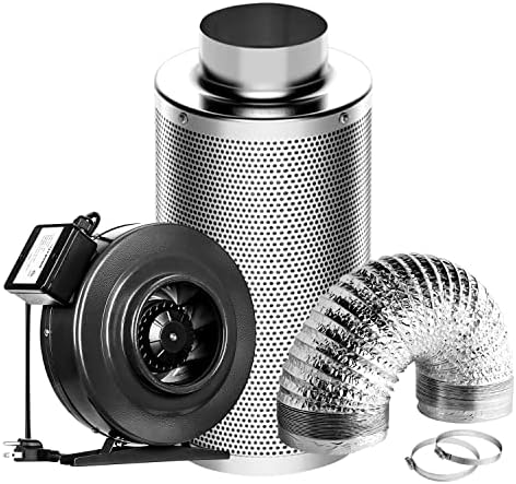 VIVOSUN Air Filtration Kit: 6 Inch 440 CFM Inline Fan, 6'' Carbon...