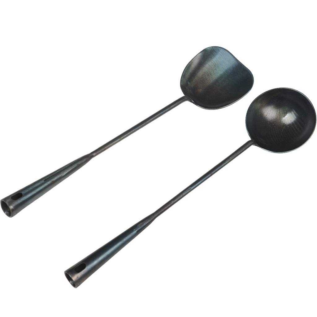 Espátula Juego de Utensilios de Cocina de Cocina, Suministros manuales de Hierro Forjado Espátula Cuchara Larga Cuchara for freír Juego de espátula de Cocina Espátula de Cocina