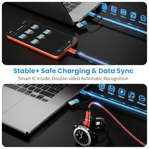 Câble de charge multiple Garmin Fenix 8 Forerunner 965 et iPhone USB C long 1.5m